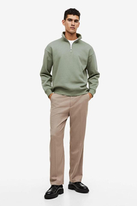 Sweat-shirts à demi-zip pour hommes de qualité supérieure, logo personnalisé imprimé, broderie, polaire en coton teinté, uni, manches longues, personnalisé pour l'hiver - Product Image 2