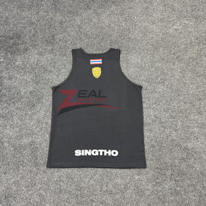 Débardeur de boxe personnalisé débardeur 100% jersey de coton respirant entraînement kickboxing débardeurs sérigraphie fabriqué au Pakistan - Product Image 2