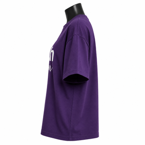 Camiseta Morada Extra Grande Personalizada para Mujer, Camiseta Informal de Manga Corta de Algodón al por Mayor - Product Image 4