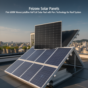 Panneau solaire monocristallin demi-cellule Femi 600W avec technologie PERC pour système de toiture - Product Image 3