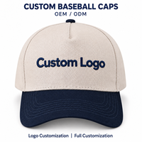 Casquette de baseball à cinq panneaux personnalisable, visière incurvée, broderie bicolore, prix ajustable, 100 % coton, sportive, pour l'extérieur et le quotidien