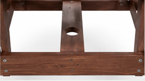 TACASA Durable Outdoor Solid Wood Double <b>Garden</b> <b>Bench</b> <b>with</b> Center <b>Table</b> for Patio, Courtyard, Villa & Farmhouse - Product Image 5