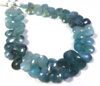 Lot en gros de perles de Grandidierite naturelle vertes facettées en forme de poire de 10-11 mm, brin de 8 pouces, pierres précieuses en vrac, diamètre du trou de 0,45-0,50 mm MG