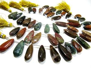 Perles naturelles en forme de poire Mookaite Briolette lisse 10x20mm à 11x25mm brin de pierres précieuses graduées 8 pouces de long - Product Image 3