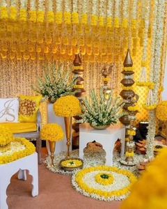 Decoración de caléndula de jazmín para eventos de boda y decoración de fiesta Idea Indian Haldi Mehndi Decoraciones Guirnalda de flores Tendencia Cadena floral - Product Image 1