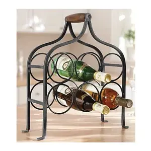 Black Coated Finished Metal Wine Holder 2-Tier Stackable Round Classic Style Wine Racks for Bottles Perfect for Bar Wine