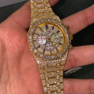 Reloj de Lujo con Diamantes Cultivados en Laboratorio, Incoloros, de la Mejor Calidad, para Hombre, Correa de Acero Inoxidable de 20 mm, Cristal, Tendencia, Miyota Analógico, Venta al Por Mayor - Product Image 1