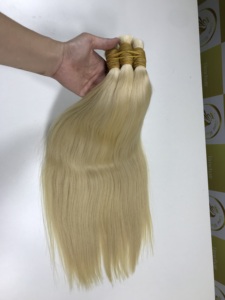 Cabello corporal Rubio vietnamita virgen 100%, cabello a granel liso Natural de gama alta para extensiones de pelucas personalizadas, trama única sin procesar - Product Image 4