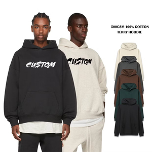 Sudadera con Capucha Personalizada de Estilo Urbano, 280g, Felpa Gruesa, Sin Cordones, Hombros Caídos, Unisex, Invierno, Ecológica, Transpirable - Product Image 1