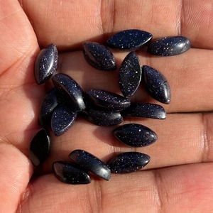 Étincelant bleu grès Marquise dos plat Cabochon pierres précieuses pour la fabrication de bijoux collier anneaux Bracelet pierre de soleil bijoux - Product Image 4