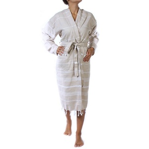 Albornoz Pestemal Turco Unisex de Lujo, Tejido, 100% Algodón, con Capucha, Diseño a Rayas, Tallas Grandes, Elegante y Moderno, Venta al Por Mayor - Product Image 5