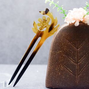 ปิ่นปักผมรูปเขาควายขัดเงาทำด้วยมืออุปกรณ์เสริมสำหรับผมกิ๊บหนีบผม - Product Image 4