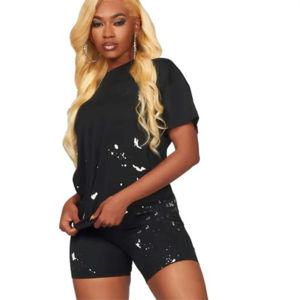 Ensemble T-shirt et short de sport pour femmes, idéal pour la course à pied, l'entraînement et les activités quotidiennes, ensemble court OEM - Product Image 3