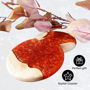 Best Theme Design Wood <b>Epoxy</b> <b>Table</b> Coaster Best for Parties and Other Functions Tableware Decorative Beast Design Coaster - Product Image 1