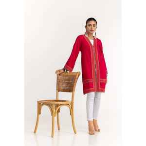 เสื้อชีฟองปักลายดอกด็อบบี้สีชมพูสำหรับผู้หญิง ฟรีไซส์ ทรงยาว แฟชั่นประดับด้วยคริสตัลและเลื่อม เหมาะสำหรับฤดูใบไม้ร่วง - Product Image 2