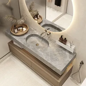 Mueble de baño con encimera de tocador de mármol encimeras de cuarzo rosa encimera de tocador de mármol gris Cocina