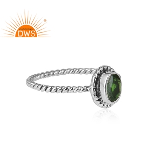 Best Selling Oxidized Sterling Silver Natural Chrome Diopside Gemstone <b>Statement</b> <b>Ring</b> Custom Jewelry Manufacturer - Product Image 3