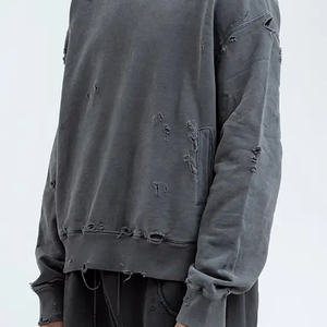 Sweats à capuche surdimensionnés délavés à l'acide personnalisés pour les hommes Personnalisez votre propre logo Sweat à capuche pour hommes délavés - Product Image 6