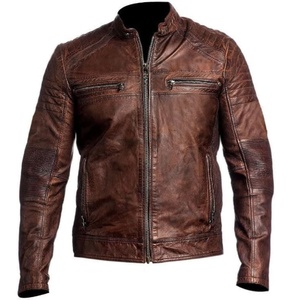 Veste de motard en cuir véritable pour homme, de qualité supérieure, avec poches zippées, ceinture à la taille, imperméable et respirante pour la saison hivernale, veste pour homme - Product Image 1