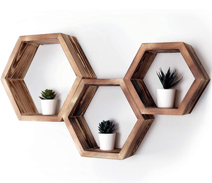 Forme hexagonale Décoration murale en bois de qualité durable Personnalisation de la meilleure qualité Design incroyable au prix de gros - Product Image 1