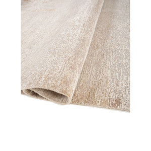 Alfombra de Lana y Seda Entropy Ivory Anudada a Mano AKWS-13063, Alfombra Abstracta para Sala de Estar, Alfombra Rectangular de Yute para Pasillo, Alfombra Tipo Rompecabezas para Adolescentes - Product Image 2