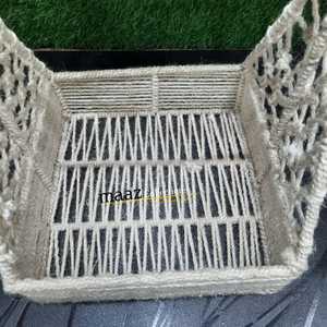 High Quality Wholesale Wicker Iron <b>Rope</b> Gift Hamper <b>Basket</b> XL Size Hanging Functional Kitchen <b>Storage</b> Home Manufactured India - Product Image 5