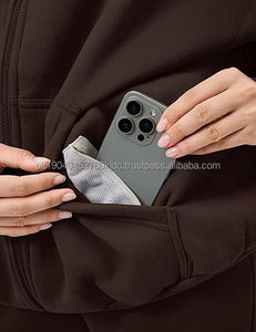 Sudadera con Capucha y Cordón Ajustable para Mujer, Manga Larga, Hombros Caídos, Estilo Holgado - Product Image 2