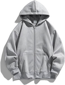 Sweat à capuche unisexe 100% coton 420gsm surdimensionné ODM OEM personnalisé Sweats à capuche zippés pour hommes avec logo et design personnalisé - Product Image 3