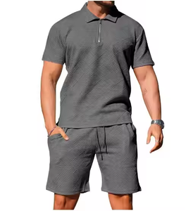 Personalizado Verano Color sólido Hombres Polo Camisa Solapa Pantalones cortos de manga corta Deportes Casual Verano Hombres Conjunto de dos piezas - Product Image 2