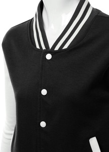 OEM Streetwear parches en blanco bordado personalizado Varsity chaqueta mujer chaqueta de béisbol corto polar otoño abrigo - Product Image 6