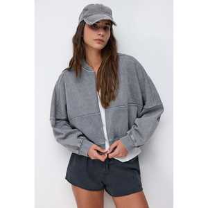 Chaqueta Bomber Extra Grande con Cierre Relaxed Fit - Product Image 1