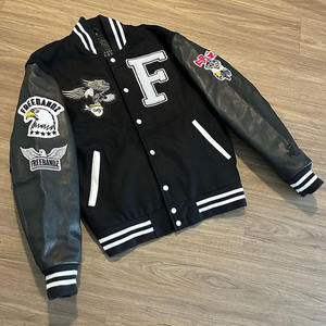 Chaqueta Deportiva de Invierno Personalizada al por Mayor de Buena Calidad para Hombre, Transpirable, Holgada, de Lana, Estilo Universitario, con Letras Bordadas en la Parte Delantera - Product Image 1