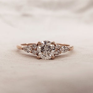 Anillo de diamante cultivado en laboratorio de solitario de joyería fina, anillo de diamante de corte de oro rosa de 18 quilates, anillo de Plata de Ley 925 de alta calidad para Unisex - Product Image 6