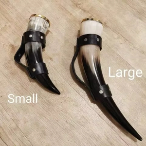 Mug à boire en corne de buffle naturelle, design minimaliste, fait à la main, passe au lave-vaisselle, mug cadeau pour le miel, la bière, le vin, le tankard - Product Image 1