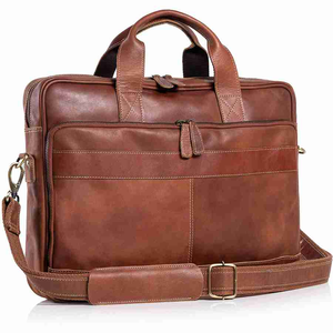 Vente en gros de sacs à documents en cuir tendance pour hommes sacs à main durables de haute qualité marron noir sacs pour ordinateur portable avec logo personnalisé - Product Image 2