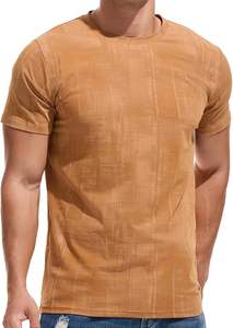 New Design OEM service men's 100% cotton short sleeve round neck shoulder slope neck tape printed comfortable <b>t</b>-<b>shirt</b> - Product Image 3