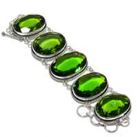 Péridot Gemstone Bracelet en argent Sterling 925 fait à la main Bracelet péridot Bracelet péridot couleur verte Bracelet bijoux cadeaux pour l'amour