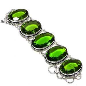 Péridot Gemstone Bracelet en argent Sterling 925 fait à la main Bracelet péridot Bracelet péridot couleur verte Bracelet bijoux cadeaux pour l'amour - Product Image 3