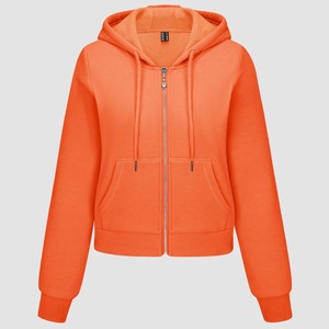 เสื้อสเวตเตอร์มีฮู้ดของผู้หญิงสไตล์ใหม่สีพื้นปักโลโก้ตามสั่ง - Product Image 2
