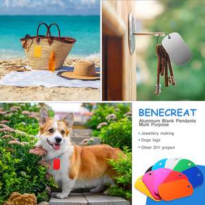סיטונאי מותאם אישית ריק <span class=keywords><strong>DIY</strong></span> קרפט חיות מחמד מזהה תג תליון כלב תג אלומיניום נירוסטה מתכת כלב תגיות עם שרשרת - Product Image 5