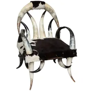正宗牛角椅舒适牛角椅可设计和滑稽强力天然抛光牛牛角椅印度手工制作