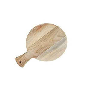 Tabla de cortar de mesa con recorte festivo de diseño moderno, artículos de cocina de forma redondeada de madera Natural, tamaño perfecto para cocina moderna - Product Image 2
