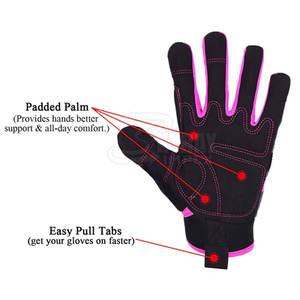 Fabrication de gants de mécanicien en cuir synthétique Gant de travail en cuir Gants de travail robustes Logos et dessins personnalisés - Product Image 5