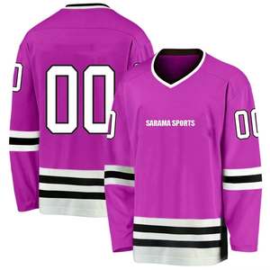 Maillot de hockey de couleur personnalisée pour vêtements de sport avec numéro 100% Maillot de hockey sur glace imprimé personnalisé respirant en polyester - Product Image 6