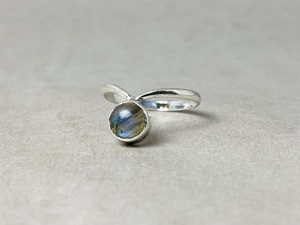 925แหวนเงินสเตอร์ลิงธรรมชาติสีฟ้าหรูหราแหวนอัญมณีทรงกลมเรียบแหวนสวมนิ้วทำด้วยมือเครื่องประดับหิน - Product Image 3