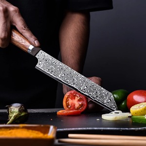 Chef Kitchen Ensemble de 5 couteaux de chef personnalisés professionnels en acier damas faits à la main avec manche en bois - Product Image 5