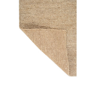 พรมปูพื้นสีเบจและสีน้ำตาลทำมือจากเส้นใยปอกระเจาและป่าน รุ่น Nomadic Threads ลายทอเรียบ PKJT-108 สำหรับตกแต่งห้องนั่งเล่นในบ้าน - Product Image 5