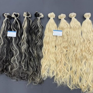 Cabello humano vietnamita de la mejor calidad al por mayor pelucas Bdles pelo de trama de color rubio nuevo estilo ondulado natural caliente materia prima - Product Image 4