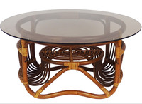 Table basse en rotin naturel au design unique, modèle tendance, écologique, décorative, mobilier moderne pour salon, hôtel, villa