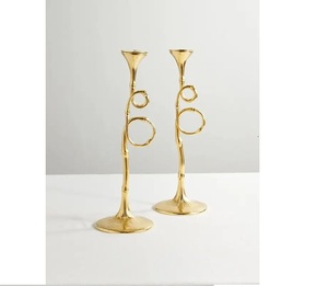 เชิงเทียนโลหะดีไซน์รูปดาวสีทองหรูหราเชิงเทียนแบบเรียวสำหรับตกแต่งบ้านงานแต่งงานวันหยุดและโต๊ะ - Product Image 1